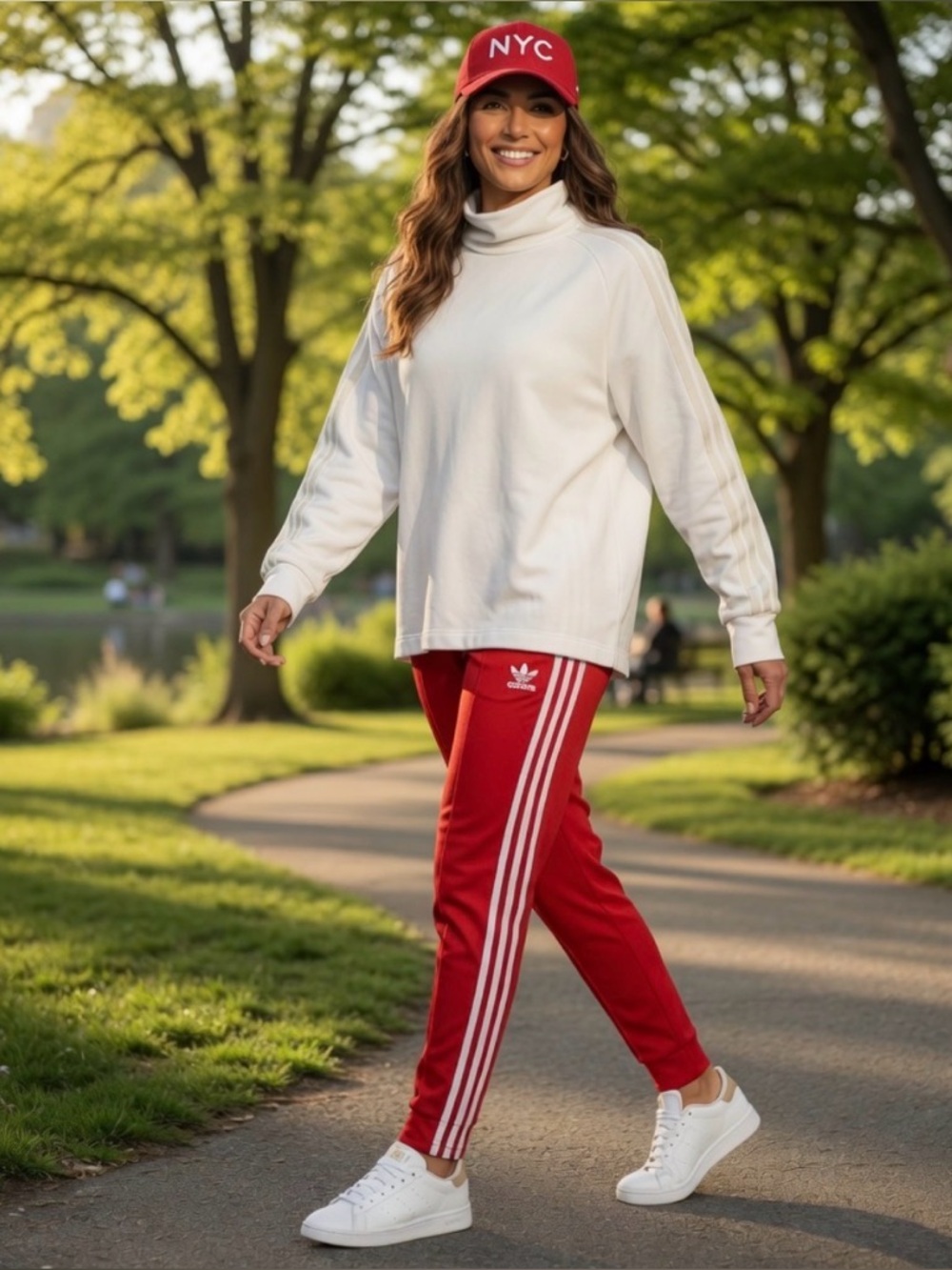 Adidas White White Cowl Neck Sweater Woman’s XL